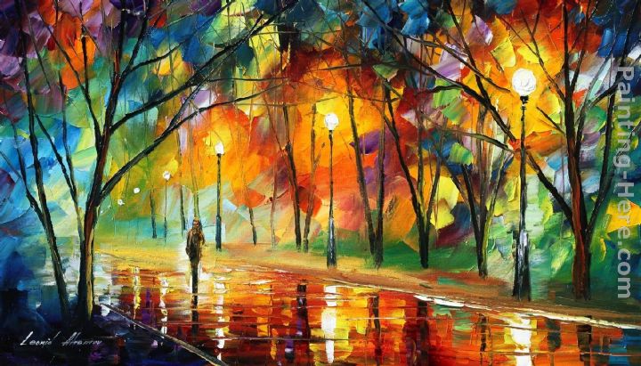 EVENING IN THE PARK painting - Leonid Afremov EVENING IN THE PARK art painting
